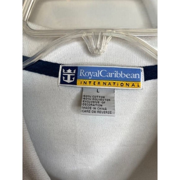Royal Caribbean International White Polo Shirt Size Large New - Picture 3 of 4